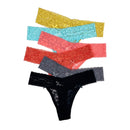 5 PCS/Set Sexy Lace Thong Women Low Waist Panties Transparent Underwear Ladies Lingere Panty Underware Womens G String 87169