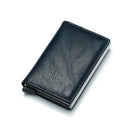 Custom Name Business Bank Credit Card Holder Men Wallet Coin Leather Wallet RFID Aluminium Box CardHolder with Money Clips Purse