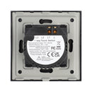 Bingoelec EU AC100-240V Tempered Black White Crystal Glass Touch Switch Panel Wall Light Sensor Button 1Gang 2gang LED Indicator