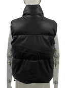 Elina Black Stand Collar Vests Women Fashion Zipper PU Leather Coats Women Elegant Autumn Winter Short Vests Female Ladies IAC