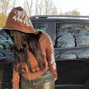 Women Zip Up Hoodie Streetwear Letter Printed Long Sleeve Sweatshirts Gothic Punk Y2k Autumn Winter Female Hoodie Jackets