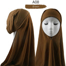 Women Muslim Instant Chiffon Hijab With Cap Underscarf Bonnet HIjabs Scarf Islam Headscarf Headwrap Turbante