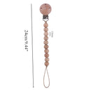 1pc Crochet Bunny Baby Pacifier Clip Chain BPA Free Wooden Beads Appease Soother Chain Clips Newborn Dummy Holder Nipple Clip