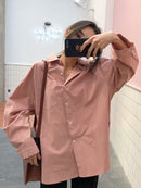 Beiyingni 2022 Spring Autumn Women Shirts White Plain Loose Oversized Blouses Female Tops Loose BF Korean Style Blusas Pockets
