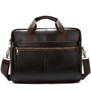 WESTAL Men's Bag Genuine Leather Men Briefcase for Laptop 14 Messenger Men's Leather Bag Business Portfolio for Document A4 7022