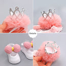 Infant Newborn Baby Girls 3Pcs/Set Slipper Socks Headband Gift Foot Socks Lace Crown Hair Band Accessories Photo Props Meias