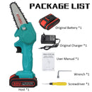 1080W 4 Inch 88VF Mini Electric Chain Saw with 1/2 Upgraded Battery Rechargeable Woodworking Pruning One-handed Saw Garden Tool