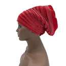 Candy Color Ladies Head Wraps Muslim Hijab Bonnets Fashion Headgear Trending Elastic Full Body Pleated Turban Cap for Women