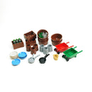 Food Building Blocks City Friend Accessories Bread Chips Roast Chicken Pizza Hot Dog Fish Fruit Carrot Basket Classic DIY Bricks