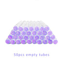 50pcs Reusable Eyelash Brush Tube Disposable Eyelash Wands Eyebrow Brush Replaceable Dust-proof Sparkling Broken Diamond Bottom
