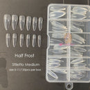 Gel Nails Extension System Full Cover Sculpted Clear Stiletto Coffin False Nail Tips 240pcs/bag