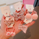 10Pcs/Lot Sweet Hair Band Girls Hair Ties Bows Elastic Rubber Band Flower Small Ball Scrunchies Baby Kids Hair Accessories Gift