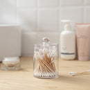 Acrylic Makeup Organizer Cotton Pad Storage Box For Cotton Swabs Rod Cosmetics Jewelry Organizer with Bamboo Lid Repacking Boxes