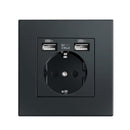 Depo Wall Type Dual USB Power Socket 2.1A, Electrical socket wall plug with usb, 16A 220V outlet, German EU Standard Socket