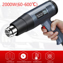 LCD Display Heat Gun 2000w Hot Air Gun Tool Handheld Electrical Heat Air Machine with 2-temp Settings 4 Nozzles