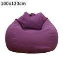 Lazy Sofa Cover Solid Chair Covers Without Filler Linen Cloth Lounger Seat Bean Bag Pouf Puff Couch Tatami Living Room Beanbags