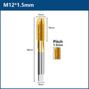 HSS Titanium Coating Screw Tap Drill Bit M2 M2.5 M3 M3.5 M4 M5 M6 M8 M10 M12 Metric Straight Flute Thread Tap Hand Tools