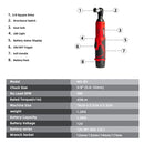 WOSAI 45NM Cordless Electric Wrench 12V 3/8 Ratchet Wrench set Angle Drill Screwdriver to Removal Screw Nut Car Repair Tool