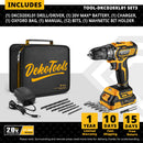 DEKO 20V MAX Cordless Drill Power Tools Wireless Drills Rechargeable Drill Set for Electric Screwdriver Battery Driller Tool