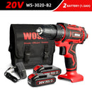 WOSAI New 20V Cordless Drill Electric Screwdriver Mini Wireless Power Driver DC Lithium-Ion Battery 3/8-Inch 2 Speed Power Tools