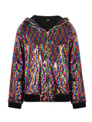 Women's Tassel Sequin Jacket 2022 Autumn Winter Streewear Rock BF Retro Long-sleeved Silver Reflective Jacket Women Outwear Tops
