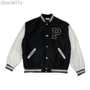 Autumn Winter Fashion Bomber Jackets for Women Streetwear Baseball Uniform Oversized Coat Jackets and Coats Loose student