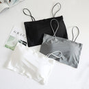 Sexy Bralette Top Tanks for Women Push Up Bras Lingerie Spaghetti Ice Silk Crop Top Camis Seamless Word Sling Female Tube Top