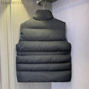 New Fashion Autumn Stand Collar Elegant Coats Warm Outerwear Casual Belt Sleeveless Winter Women Vests Jackets