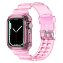 Clear Band + Case for Apple Watch 8 7 6 SE 5 3 2 Soft Transparent silicone Strap for iwatch Strap 40mm 44mm 42MM 41MM 45MM 49MM