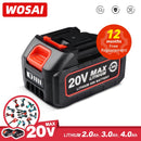 WOSAI Rechargeable Battery 12V 20V Lithium-Ion Series Cordless Drill/Saw/Screwdriver/Wrench/Angle Grinder Brushless Power Tools