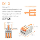 Mini Quick Wire Conductor Connector Universal Compact 2/3 Pin Splicing Push-inTerminal Block 1 in multiple out with fixing Hole