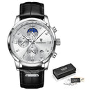 LIGE Men Watches Waterproof Luminous Top Brand Luxury Leather Casual Sports Quartz Wristwatch Military Man Watch For Men relogio