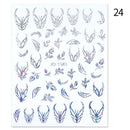1PC Silver Gold Lines Stripe 3D Nail Sticker Geometric Waved Star Heart Self Adhesive Slider Papers Nail Art Transfer Stickers