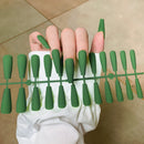 24Tips/Set Matte Super Long Coffin False Nail Artificial Fingernails Fake Nails Nail Beauty Finger Manicure Free Shipping Items