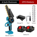 6 Inch Handheld Electric Saw.2PCS Lithium Battery with Indicator.Portable Mini Pruning Chainsaw Garden Woodworking Cutting Tool