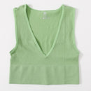 Vintage Crop Top Women Seamless Underwear Sexy Lingerie Female Tanks Vest Harajuku Deep V Neck Summer Camis Crop Top Camisole