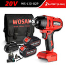 WOSAI 20V Electric Impact Wrench 600N.m Brushless Wrench Rechargeable 1/2 inch Li-ion Battery For Car Tires Cordless Power Tools