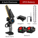 6 Inch Handheld Electric Saw.2PCS Lithium Battery with Indicator.Portable Mini Pruning Chainsaw Garden Woodworking Cutting Tool