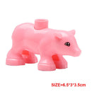 Big Building Block Accessories Chicken Duck Dog Cat Bird Cattle Sheep Zebra Rhinoceros Insect Zoo Series DIY Duploes Toy Gift