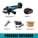 Drillpro 125mm Rechargable Electric Angle Grinder Grinding Cordless 388VF Brushless Power Tools Machine For Makita 18V Battery