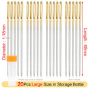 Leather Crafts Sewing Needle,Round Head Blunt Pint,Pointed Prism Sharp Tool for Embroidery Stitching Gold Tail Big Eye Needles