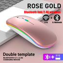 Wireless Mouse with RGB LED Backlight Mice USB Rechargeable Bluetooth Gaming Mouse for Computer Laptop PC 1600DPI Mause Gamer