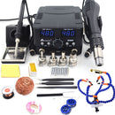 2 IN 1 800W LED Digital Soldering Station Hot Air Gun Rework Station Electric Soldering Iron For Phone PCB IC SMD BGA Welding