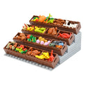Food Building Blocks City Friend Accessories Bread Chips Roast Chicken Pizza Hot Dog Fish Fruit Carrot Basket Classic DIY Bricks