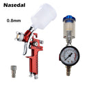 0.8mm/1.0mm Mini HVLP Spary Gun Paint Airbrush Gravity Feed Air Brush for Wall Car Painting Nail Cake Decorate Painting Spraying
