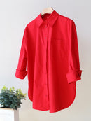 Basic Candy Colors Shirt Women&