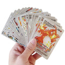 55 Pieces Of Pokemon Metal Gold Card Charizard Vmax Gx Energy Card Charizard Pikachu Rare Collection Battle Trainer Card Child