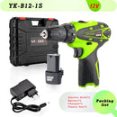 YIKODA 12V 16.8V 21V 25V Electric Screwdriver Cordless Drill Rechargeable Lithium Battery Mini Wireless Power Driver Tools