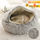 Winter Long Plush Pet Cat Bed Round Cat Cushion Cat House 2 In 1 Warm Cat Basket Cat Sleep Bag Cat Nest Kennel For Small Dog Cat