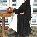Ramadan Open Chiffon Abaya Dubai Women Sash Marocain Kaftan Eid Hijab Long Robe Muslim Fashion Clothes Turkey Vestido De Mujer